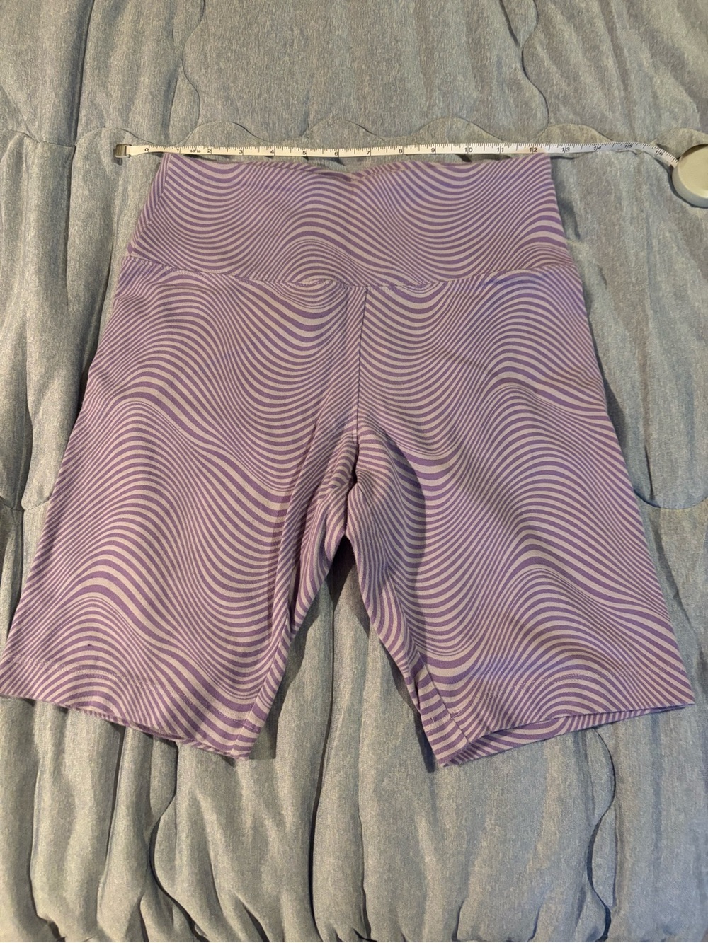 NOBO Lavender Wave-Print High-Rise Bike Shorts